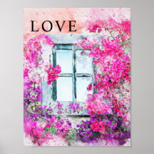 Zuhause Watercolor Office Decor Matte Poster