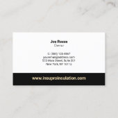 Zuhause Weatherization Insulation Contractor I Visitenkarte (Rückseite)