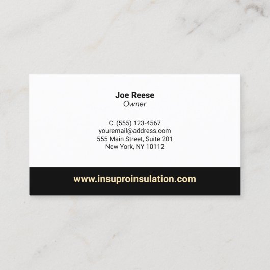 Zuhause Weatherization Insulation Contractor I Visitenkarte (Rückseite)