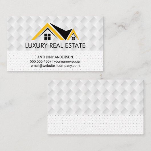 Zuhause | Weave Pattern | Polka Dot Pattern Visitenkarte (Vorne/Hinten)