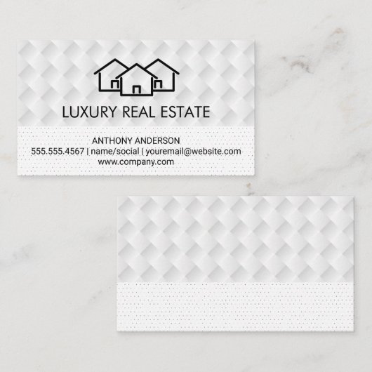 Zuhause | Weave Pattern | Polka Dot Pattern Visitenkarte (Vorne/Hinten)