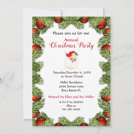 Zuhause Weihnachts-Party Einladung (Vorderseite)