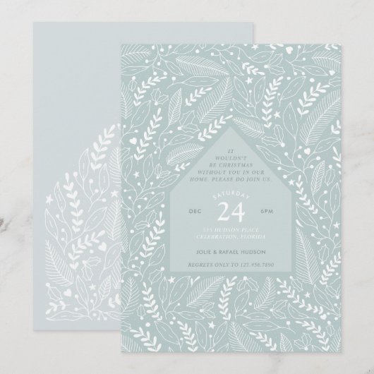 Zuhause Weihnachts-Party Einladung (Vorne/Hinten)