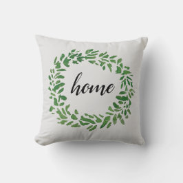 Zuhause Welcome Wreath Throw Kissen
