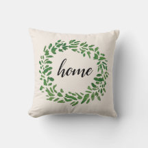 Zuhause Welcome Wreath Throw Kissen
