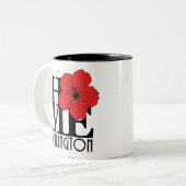 ZUHAUSE Wellington red Hibiskus 11oz Zweifarbige Tasse (Vorderseite Links)