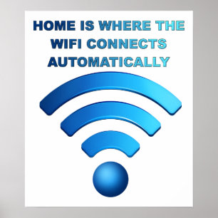Zuhause Wifi Funny Poster