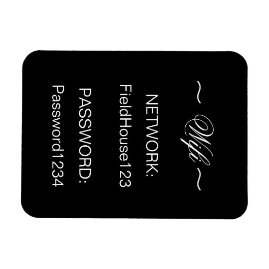 Zuhause WIFI Network and Password Kühlschrank Magnet (Horizontal)