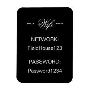 Zuhause WIFI Network and Password Kühlschrank Magnet
