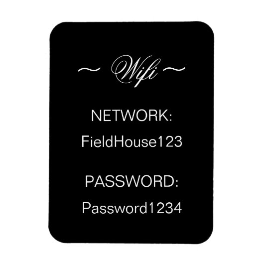 Zuhause WIFI Network and Password Kühlschrank Magnet (Vertikal)