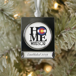 ZUHAUSE Windsor Colorado Banner-Ornament Silber