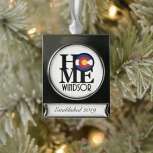 ZUHAUSE Windsor Colorado Banner-Ornament Silber