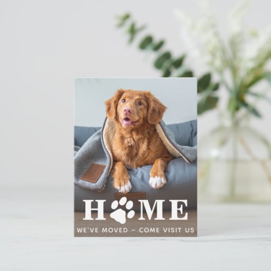 Zuhause Wir haben den Hund bewegt Ankündigung (Stehend Vorderseite)