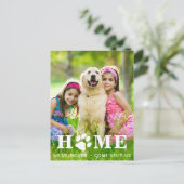 Zuhause Wir haben die Familie gewechselt Hunde Pfo Ankündigungspostkarte (Stehend Vorderseite)