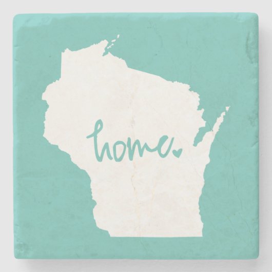 Zuhause Wisconsin-Farbgebung Steinuntersetzer (Vorderseite)