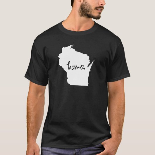 Zuhause-Wisconsin-Gewohnheits-Farbe T-Shirt (Vorderseite)
