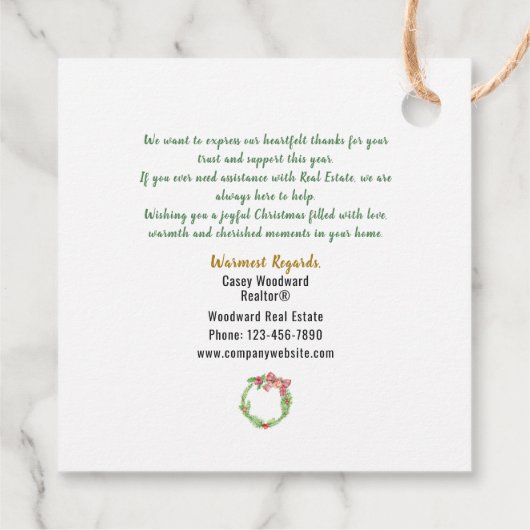 Zuhause Wo das Herz | Real Anwesen Christmas Niedl Geschenkanhänger (Rückseite)