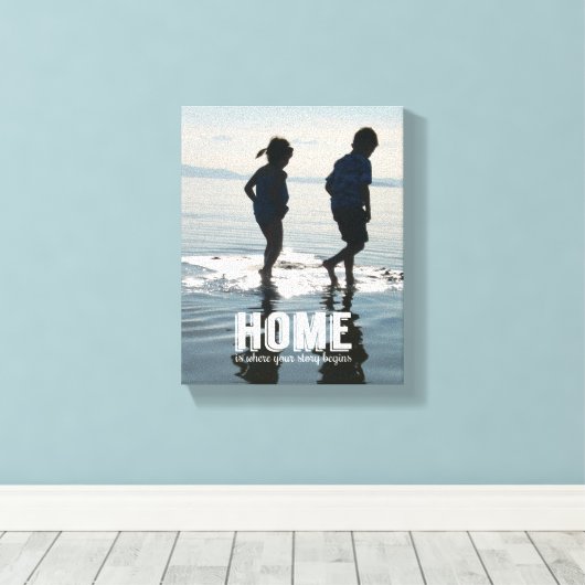 Zuhause, wo Ihre Story mit der Leinwand des Fotos (Insitu (Holzboden))