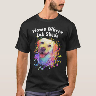 Zuhause, wo Lab Rettungshund Labrador Retriever un T-Shirt