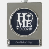 ZUHAUSE Woodruff SC (Anpassung) Banner-Ornament Silber (Vorderseite)