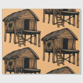 Zuhause-Wrapping-Papier aus Holz Geschenkpapier (Flach)