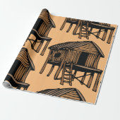 Zuhause-Wrapping-Papier aus Holz Geschenkpapier (Ungerollt)