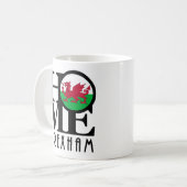 ZUHAUSE Wrexham Wales 11oz Kaffeetasse (Vorderseite Links)