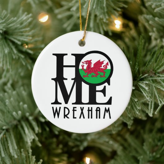 ZUHAUSE Wrexham Wales Keramik Ornament (Baum)