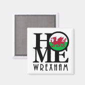 ZUHAUSE Wrexham Wales Magnet (Vorderseite/Rückseite)
