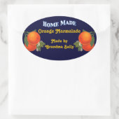 Zuhause wurde speziell für die Orangenkonservierun Ovaler Aufkleber (Tasche)