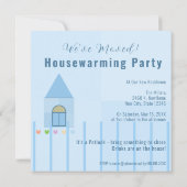 Zuhause, Zaun und farbenfrohe Tulips Blaues Party  Ankündigung (Rückseite)