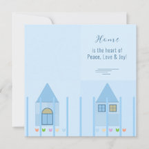 Zuhause, Zaun und farbenfrohe Tulips Blaues Party