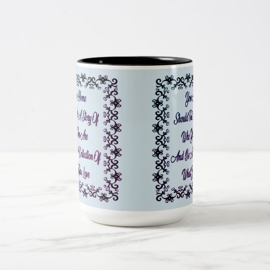 Zuhause-Zitat-Kaffee-Tasse Zweifarbige Tasse (Mittel)