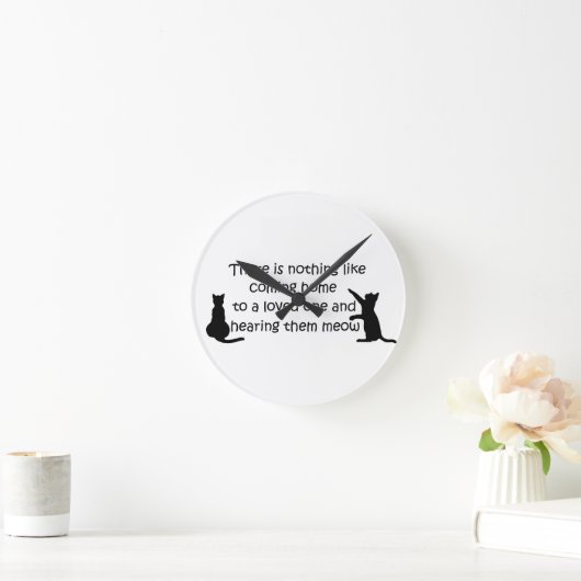 Zuhause zu einer Katze Runde Wanduhr (Zuhause)