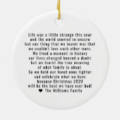 Zuhause zu Weihnachten | Funny 2020 Keramik Ornament (Hinten)