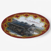 Zuhause zu Weihnachten Pappteller (Schrägansicht)