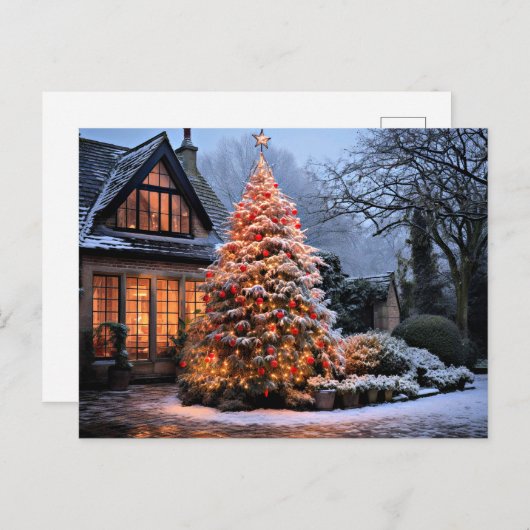 Zuhause zu Weihnachten Postkarte (Vorne/Hinten)