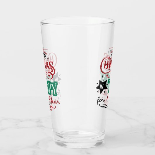 Zuhause zu Weihnachten und Therapie | Funny Sarcas Glas (Rechts)