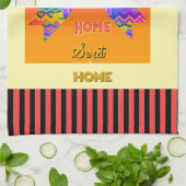 Zuhause, Zuhause Sweet Zuhause, gelb Geschirrtuch (Gefaltet)