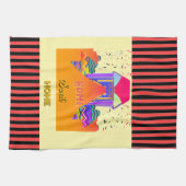 Zuhause, Zuhause Sweet Zuhause, gelb Geschirrtuch (Horizontal)