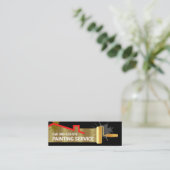 Zuhause zum Anmalen von Goldwalzenpinseln Mini Visitenkarte (Stehend Vorderseite)