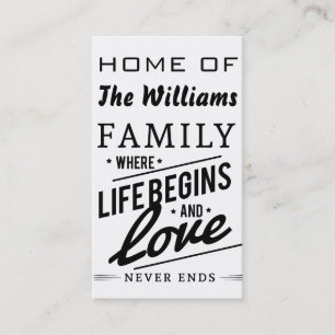 Zuhause zum Hinzufügen von Liebe-Karten für Ihren  Visitenkarte