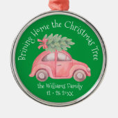 Zuhause zum Weihnachtsbaum Premium Ornament Aus Metall (Vorne)