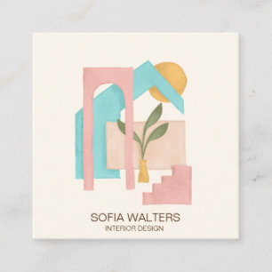 Zuhause zur Einrichtung eines echten Anwesen-Hotel Quadratische Visitenkarte