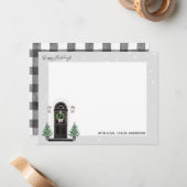 Zuhause zur Haustür für die Feiertage-Mitteilungsk Mitteilungskarte (Vorderseite/Rückseite Beispiel)