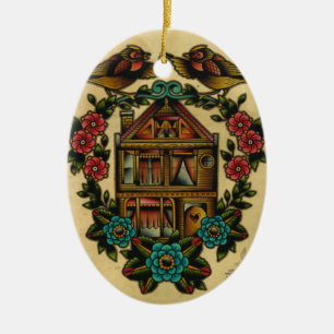 Zuhausebonbon-Zuhause Keramikornament