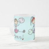 Zujubelnde Gruppe-Glas-Tasse Mattglastasse (Vorderseite Links)