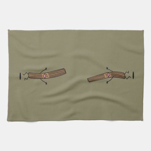 Zujubelndes springendes Churro Geschirrtuch (Horizontal)