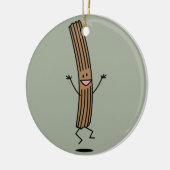 Zujubelndes springendes Churro Keramik Ornament (Links)
