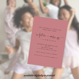 Zukunft Brautparty Dusty Rose Pink Einladung